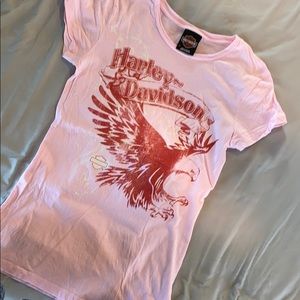 Ladies Harley Davidson, sz M, 100% cotton, pink